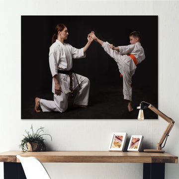 Karate Kick Training - Martial Arts Canvas Wall Art